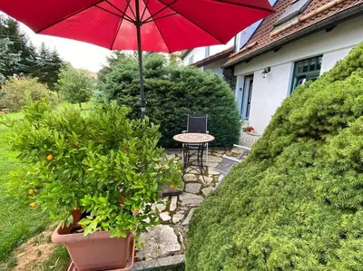 Ein Garten an der Unterkunft Ferienhaus Ingrid gemütliches Cottage im Grünen