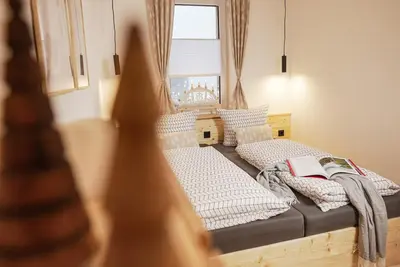Ein Bett oder Betten in einem Zimmer der Unterkunft Chalet Erwin