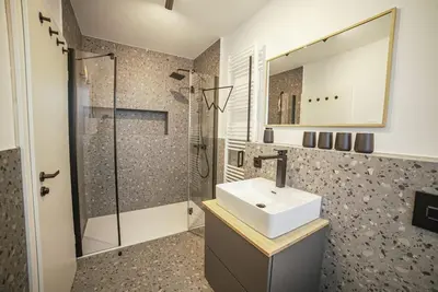 Ein Badezimmer in der Unterkunft Chalet Erwin