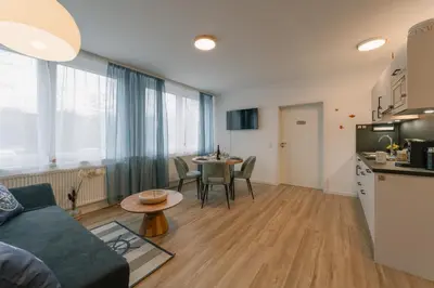 Küche/Küchenzeile in der Unterkunft 2-Zimmer Themen-Apartment im Zentrum, Nähe Oper