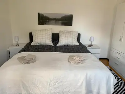 Ein Bett oder Betten in einem Zimmer der Unterkunft Ferienwohnung 