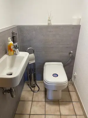 Ein Badezimmer in der Unterkunft Ferienwohnung zur Bugspitze