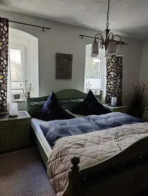 Ein Bett oder Betten in einem Zimmer der Unterkunft Landwohnung Max&Fritz