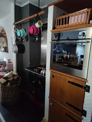 Küche/Küchenzeile in der Unterkunft Landwohnung Max&Fritz