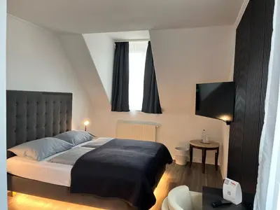 Ein Bett oder Betten in einem Zimmer der Unterkunft Fichtelgebirgshof