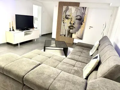 TV/Unterhaltungsangebot in der Unterkunft Stilvolles Designappartment mit Terasse & Garten im idylischem Bindlach