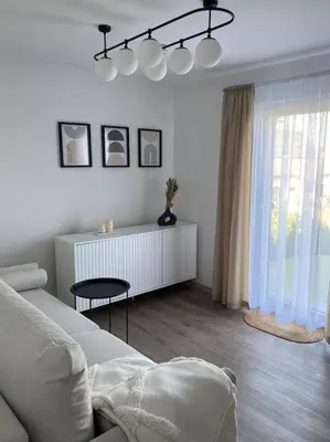 Ein Sitzbereich in der Unterkunft Moderne und stilvolle 3 Zimmer Wohnung