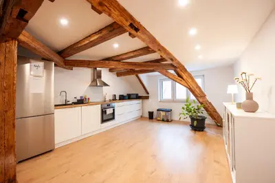 Küche/Küchenzeile in der Unterkunft Schloßberg - Ferienwohnung im Herzen von Selb