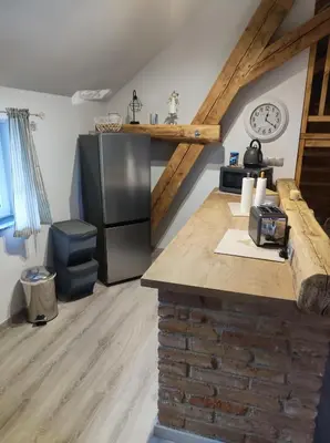 Küche/Küchenzeile in der Unterkunft Ferienwohnung zum Getreidelager