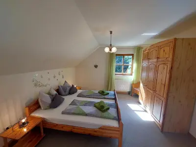 Ein Bett oder Betten in einem Zimmer der Unterkunft Ferienhaus NaturKraftEnergie