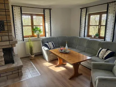 Ein Sitzbereich in der Unterkunft Ferienhaus NaturKraftEnergie