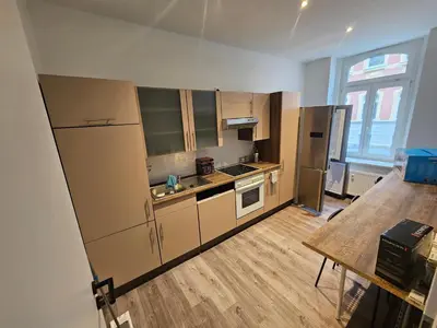 Küche/Küchenzeile in der Unterkunft charmante Ferienwohnung am Stadtwald von Plauen