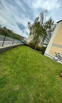 Ein Garten an der Unterkunft charmante Ferienwohnung am Stadtwald von Plauen