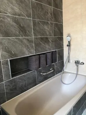 Ein Badezimmer in der Unterkunft Ferienwohnung am Markt