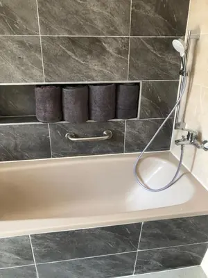 Ein Badezimmer in der Unterkunft Ferienwohnung am Markt