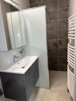 Ein Badezimmer in der Unterkunft Zwillinge Ferienwohnung am Markt