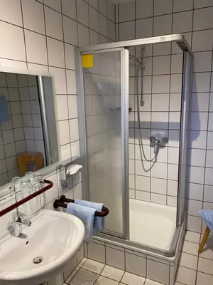 Ein Badezimmer in der Unterkunft Schlossschänke Friedenfels