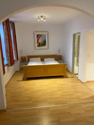 Ein Bett oder Betten in einem Zimmer der Unterkunft Schlossschänke Friedenfels