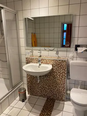 Ein Badezimmer in der Unterkunft Schlossschänke Friedenfels