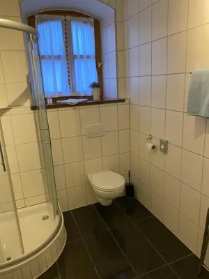 Ein Badezimmer in der Unterkunft Schlossschänke Friedenfels