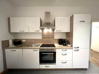 Küche/Küchenzeile in der Unterkunft Zentrales City-Appartment