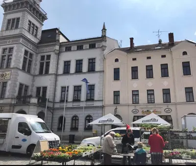 Das Gebäude in dem sich die Pension befindet