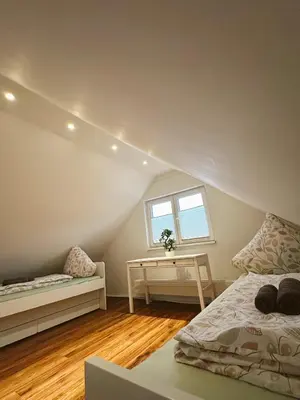 Ein Bett oder Betten in einem Zimmer der Unterkunft Ferienwohnung Samy