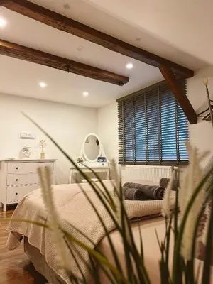 Ein Bett oder Betten in einem Zimmer der Unterkunft Ferienwohnung Samy