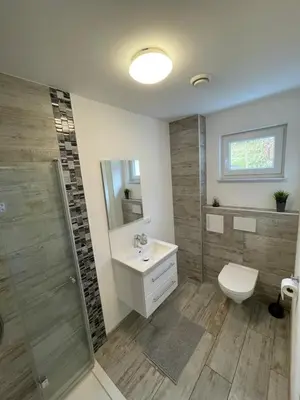 Ein Badezimmer in der Unterkunft Ferienhaus Münchshofen