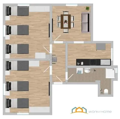 Grundriss der Unterkunft SAD104 - Moderne Monteurwohnung/Übergangswohnung