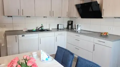 Küche/Küchenzeile in der Unterkunft Ferienwohnung Oberschieda