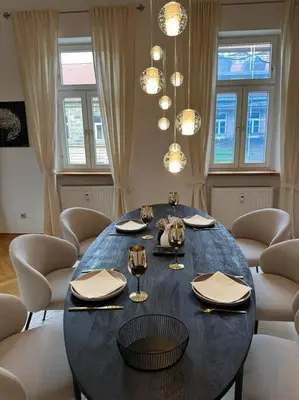 Ein Sitzbereich in der Unterkunft Stilvolle Wohnung in Bestlage