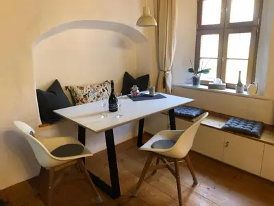 Ein Sitzbereich in der Unterkunft Kleine Residenz