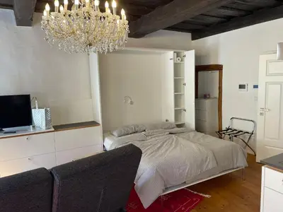 Ein Bett oder Betten in einem Zimmer der Unterkunft Kleine Residenz