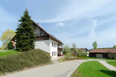 Das Gebäude in dem sich der Bauernhof befindet