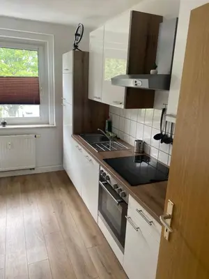 Küche/Küchenzeile in der Unterkunft FeWo Wieko Plauen Leibnizstr. H1, 2.OG rechts