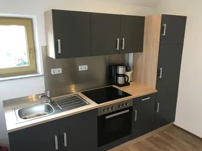 Küche/Küchenzeile in der Unterkunft Apartment am See