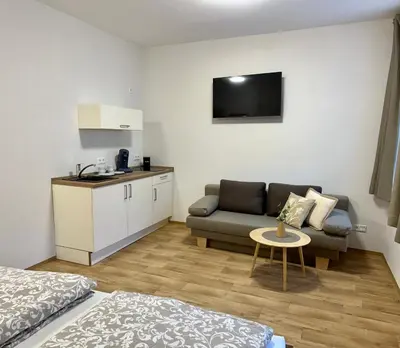 Küche/Küchenzeile in der Unterkunft ANNA Gästehaus Zimmer