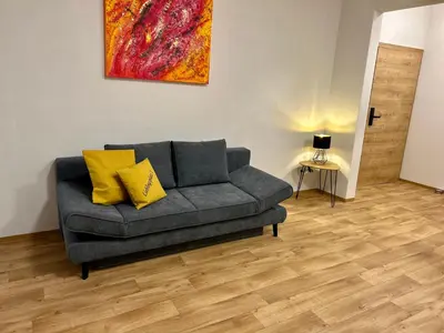 Ein Sitzbereich in der Unterkunft ANNA Gästehaus Zimmer