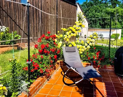 Ein Garten an der Unterkunft FeWo Ulbrich Langenstadt