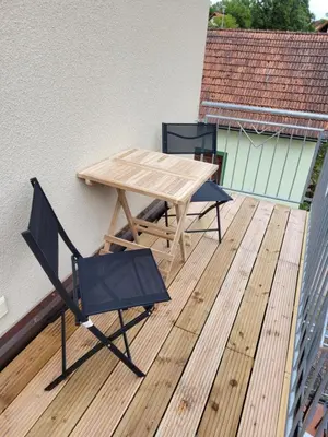 Ein Balkon oder eine Terrasse in der Unterkunft FeWo Ulbrich Langenstadt