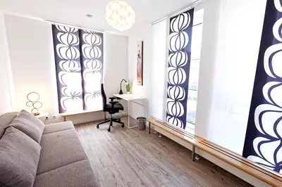 Ein Sitzbereich in der Unterkunft Exklusives Penthouse mit Dachterrasse, hochwertig ausgestatteter Küche mit Dampfgarer, inklusive 2 Stellplätze und Fahrradgarage