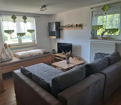 Ein Sitzbereich in der Unterkunft Familie Wiegärtner