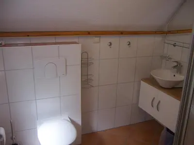 Ein Badezimmer in der Unterkunft Ferienhäuschen Grenzland