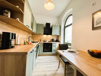 Küche/Küchenzeile in der Unterkunft 59m² Ferienwohnung 