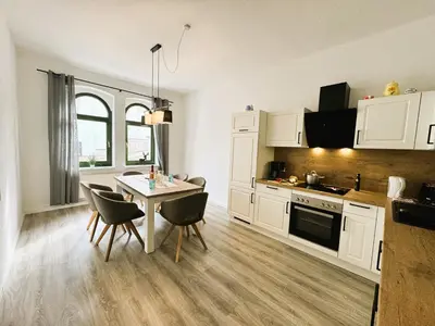 Küche/Küchenzeile in der Unterkunft 66m² Ferienwohnung 