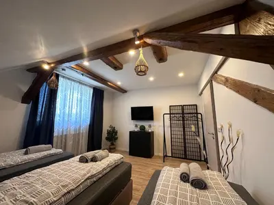 Ein Bett oder Betten in einem Zimmer der Unterkunft Ferienwohnung Missa