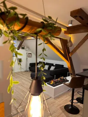 Ein Sitzbereich in der Unterkunft Ferienwohnung Missa
