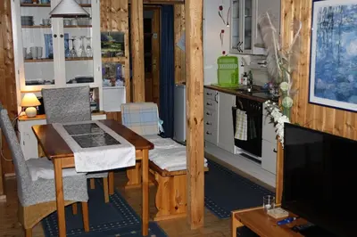 Küche/Küchenzeile in der Unterkunft Apartment am Buchenhain
