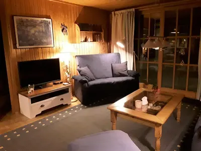 Ein Sitzbereich in der Unterkunft Apartment am Buchenhain